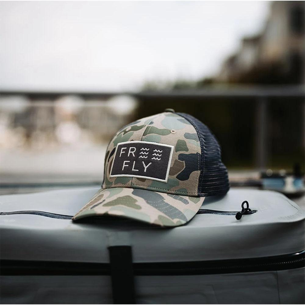 Free Fly Apparel Camo Wave Snapback Hat in Camo